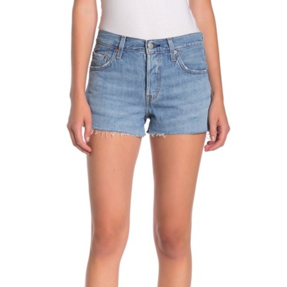 NEW Levi's 501 Mid Rise Raw Shorts